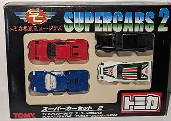 ☆昭和−当時物☆：トミカ ミニカー ：名車ミュージアム (4点セット) トミカ 名車ミュージアム 「スーパーカーセット」4台入り 箱付